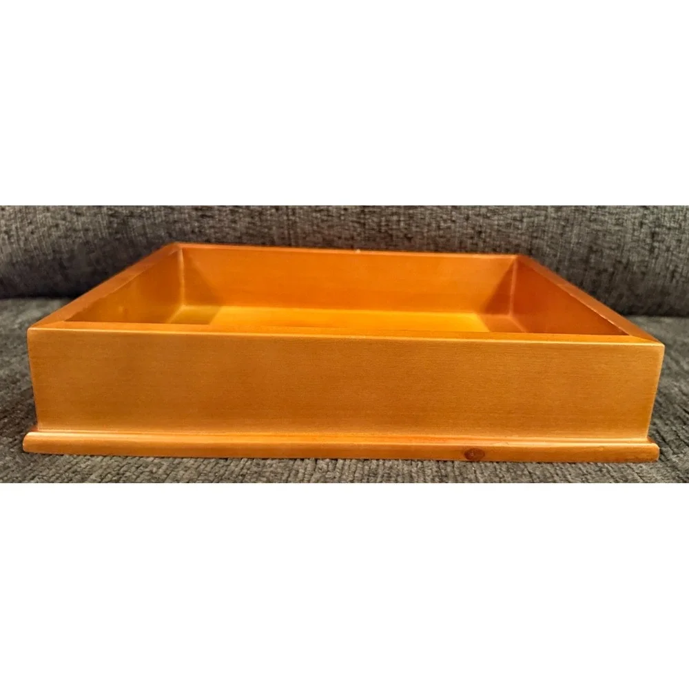 VTG Maple Wood Trinket Jewelry Box 3D Salmon Fishing Lid Clarence A Wells Signed